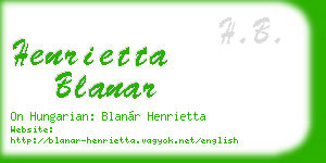 henrietta blanar business card